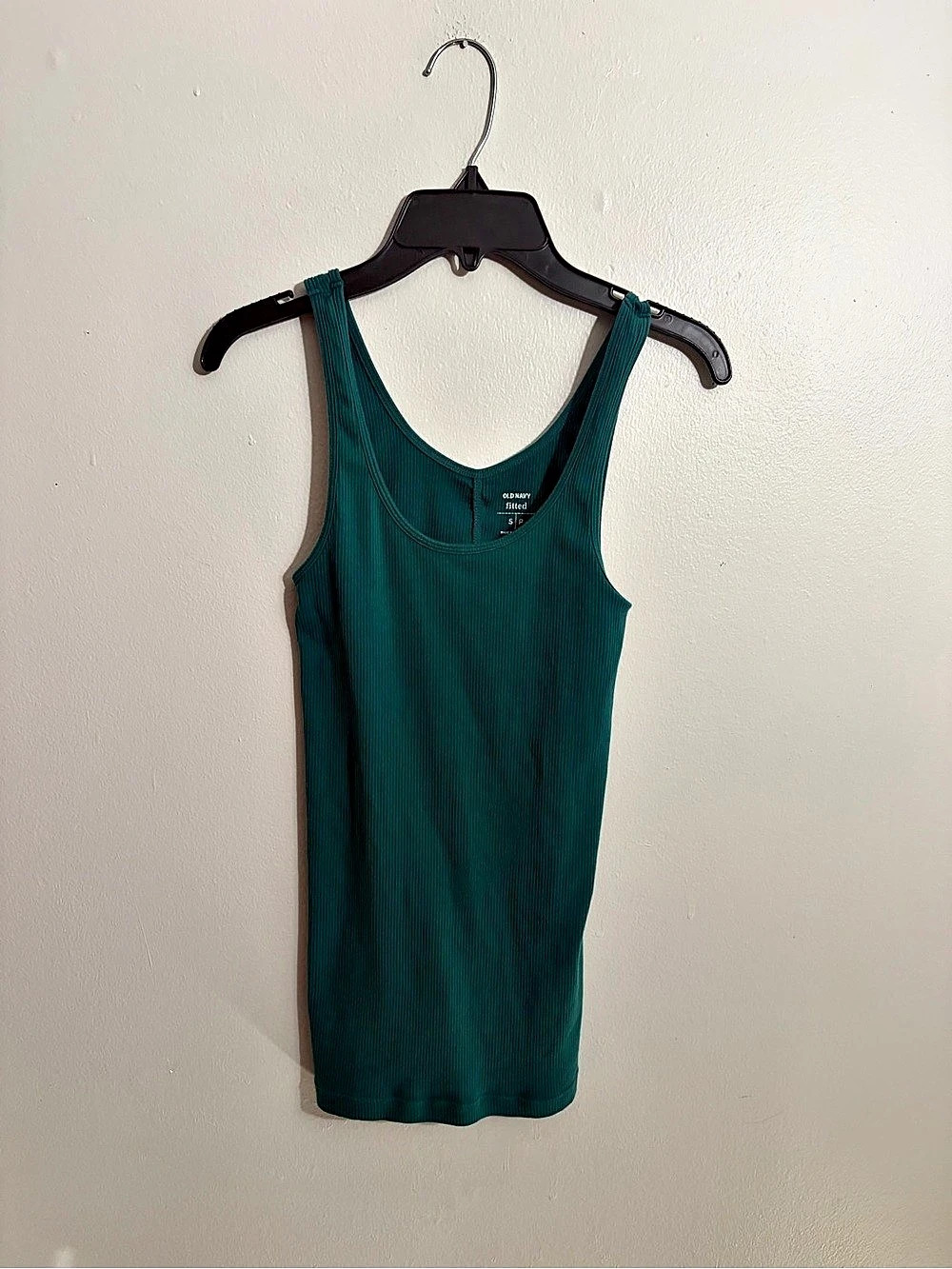 Old Navy Fitted Rib-Knit Tank Top Green Small